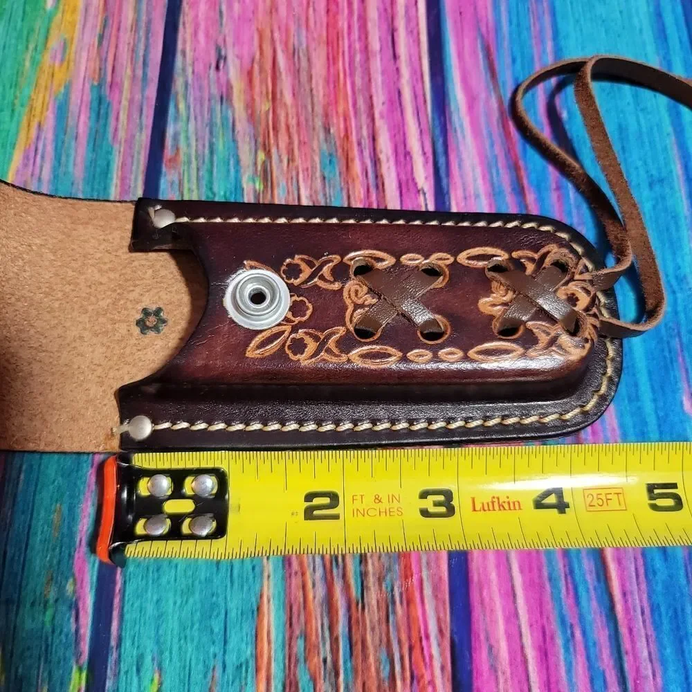 🔷️Vintage Tooled Leather Belt Loop Knife Sheath or Case Horse